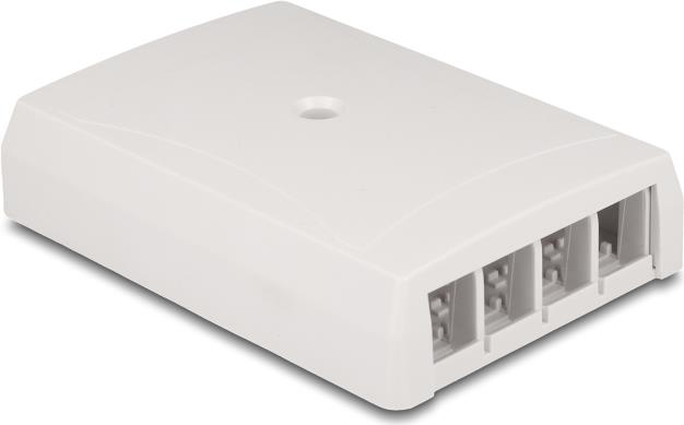 Delock Keystone Leergehäuse Aufputz 4 Port für Glasfaser und Netzwerk weiß (67053)