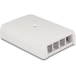 Delock Keystone Leergehäuse Aufputz 4 Port für Glasfaser und Netzwerk weiß (67053)
