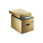 LEITZ Archiv--Transportbox, aus Wellpappe, natron mit Natronpapier kaschiert, für Format DIN A4, mit Deckel (6081-00-00)