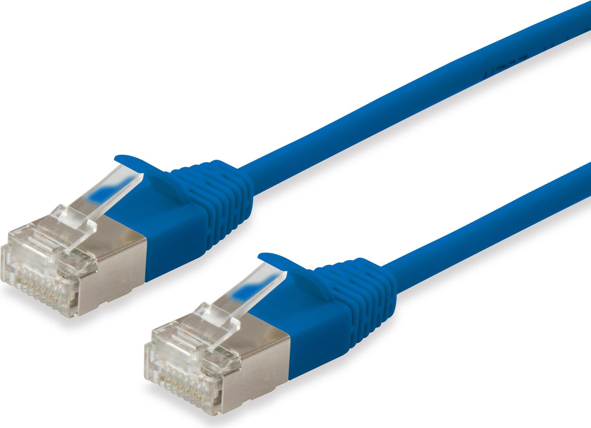 Equip Patchkabel Cat6A S/FTP 2xRJ45 0.50m blau (SSTP) Slim (606133)