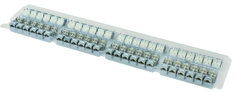 Telegärtner AMJ-S Cat6A Keystone Modul Snap-In TP/LSA T568A 24er-Pack Grau