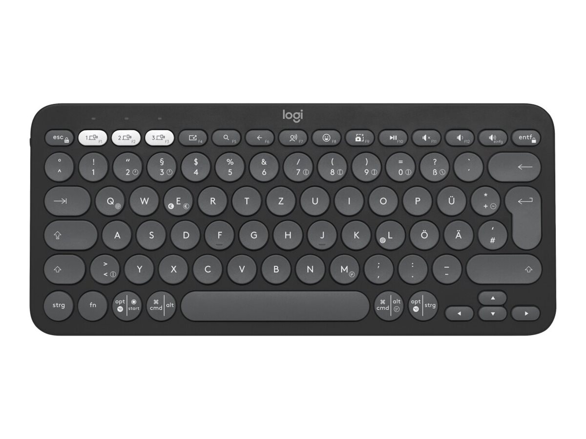 Logitech Pebble Keys 2 K380s Tastatur Bluetooth QWERTZ Tonales Graphit