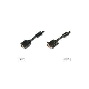 Assmann DVI adapter cable. DVI(24+5) - HD15. 2x ferrit M/M. 2.0m. DVI-I dual link. UL. bl (AK-320300-020-S)