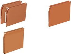 ELBA Dossiers suspendus DEFI FLEX, pour armoire, fond 15 mm orange, carton kraft 230 g/m2, entr'axe: 330 mm, barrette - 1 Stück (400126816)