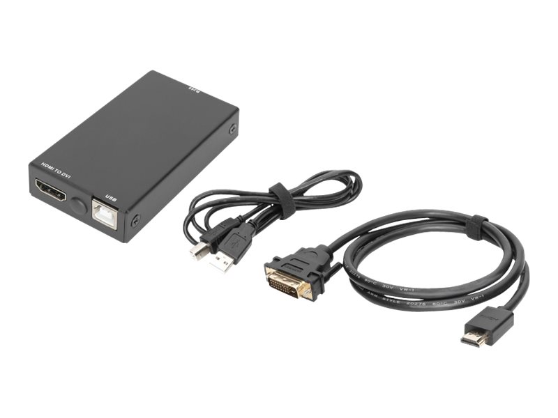 Digitus DS-51202 DVI-Dongle RJ45 auf DVI KVM-Extender USB bis 60 m Schwarz