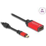 DeLOCK USB Type-C™ zu DisplayPort Adapter (DP Alt Mode) 8K 30 Hz mit HDR Funktion rot (60052)