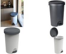 EDA Tret-Abfallbehälter Stepy, 70 Liter, PP, grau/beton modernes Design, mit Tretpedal, - 1 Stück (010639 G.BT/G.A)