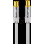 Goobay TV Antennenkabel (135 dB typ), 4x geschirmt, 2 m, Weiß - vergoldet, Koax-Buchse > Koax-Stecker (70317)