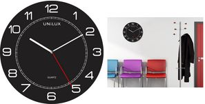 UNiLUX Wanduhr/Quarzuhr "MEGA", Durchmesser: 600 mm, schwarz Ziffernblatt schwarz, Zahlen weiß, extra groß, - 1 Stück (400094568)