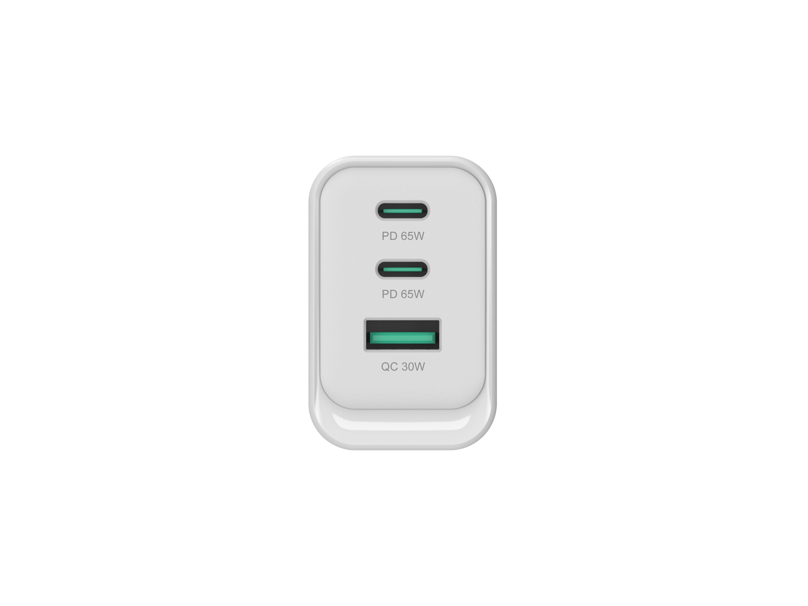 Conceptronic ALTHEA21W65 3-Port 65W GaN Ladegerät 2x USB-C 1x USB-A Weiß