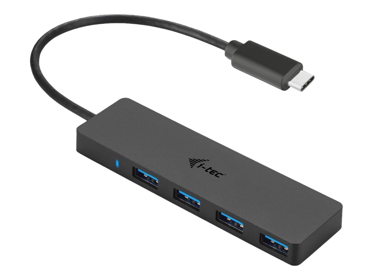 i-Tec USB-C Slim Passive Hub 4 Port Schwarz