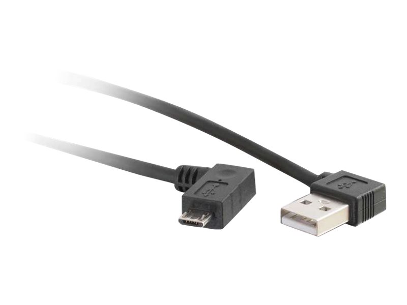 C2G USB 2.0 A Right Angle to Micro-USB B Right Angle Cable 2 m Schwarz