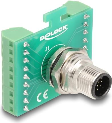 Delock M12Übergabemodul Adapter 17 Pin A-kodiert Stecker zu 18 Terminalblock zum (60661)