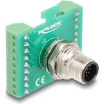 Delock M12Übergabemodul Adapter 17 Pin A-kodiert Stecker zu 18 Terminalblock zum (60661)