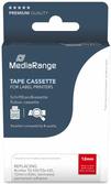 MediaRange Schriftbandkassette weiß auf rot 8m x 12mm (MRBTZ435)