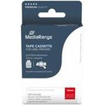 MediaRange Schriftbandkassette weiß auf rot 8m x 12mm (MRBTZ435)