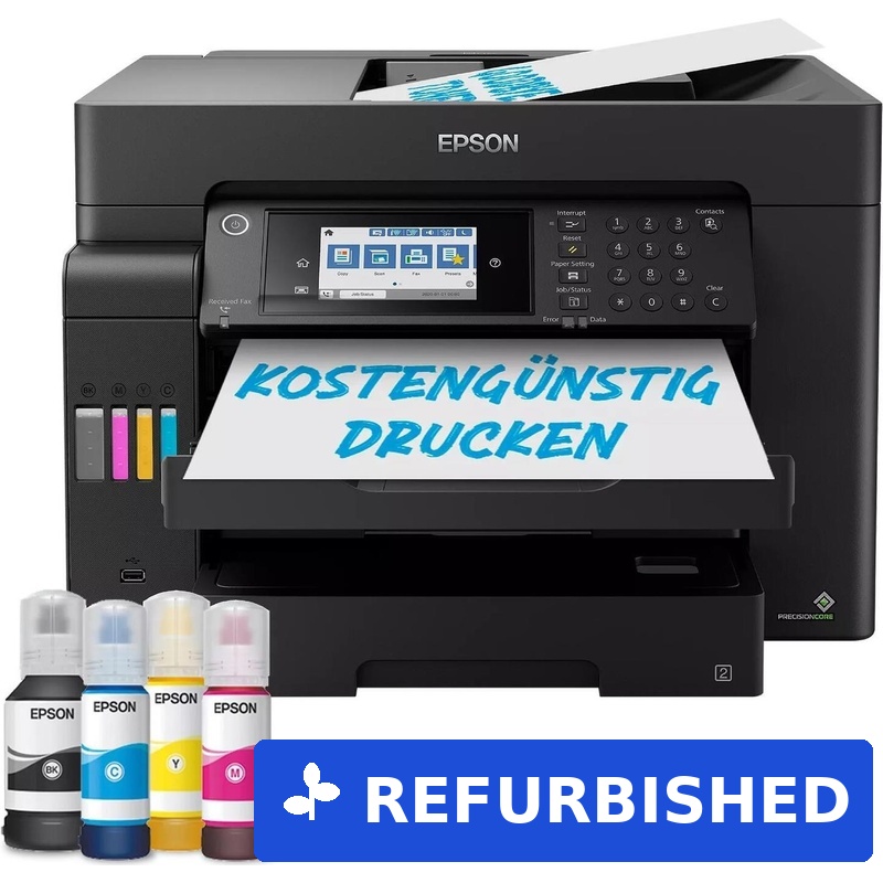 Epson EcoTank ET-16655 C11CH71411 Multifunktionsdrucker – A3+ – 4-in-1 – 25 ipm – 4800×2400 dpi – Duplex – ADF – WLAN/LAN – Schwarz (C11CH71411) (geöffnet)