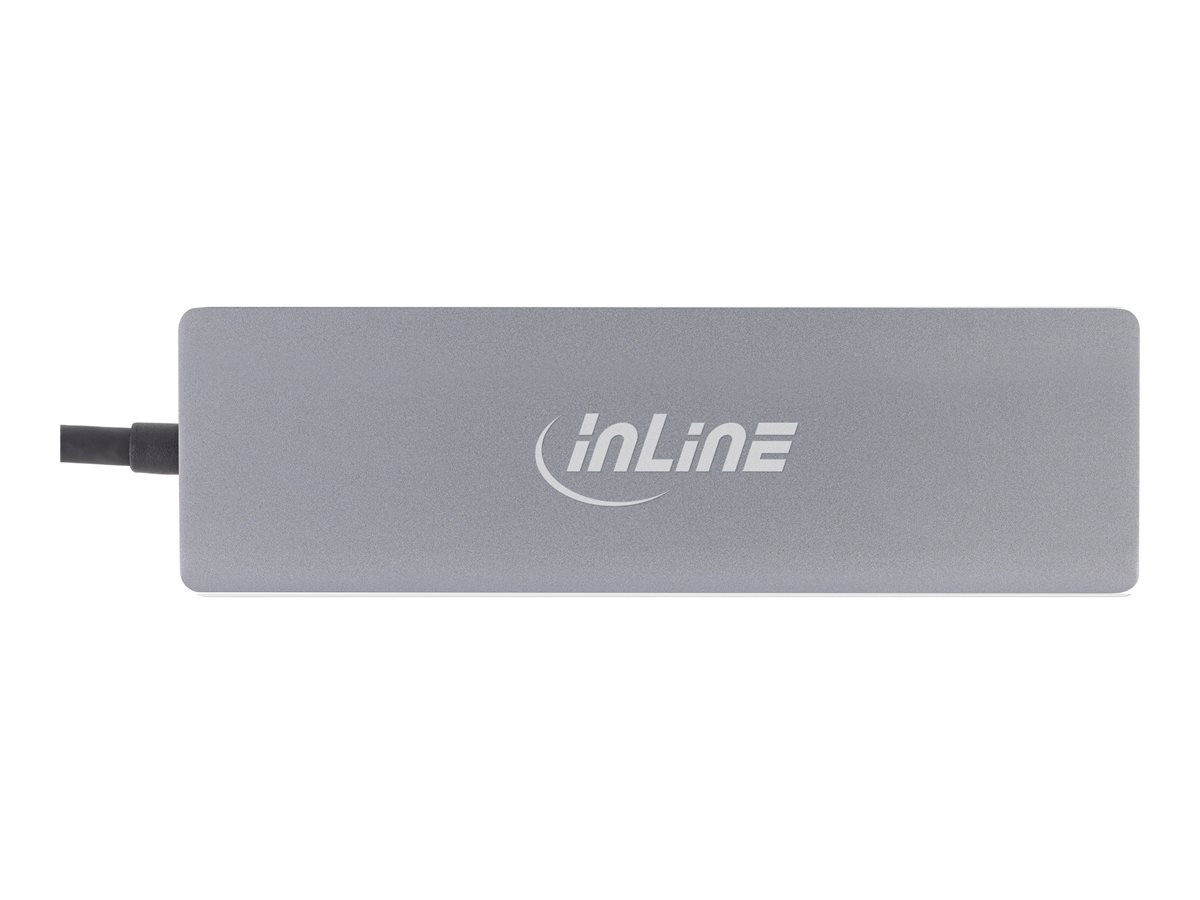 InLine USB 3.2 Gen 1 Multi Hub HDMI 3x USB-A PD 100W Grau, Aluminium