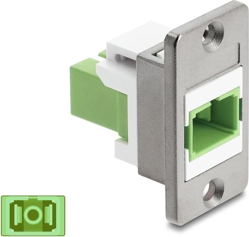 Delock Panel Mount SC Simplex Buchse zu SC Simplex Buchse silber / lindgrün / weiß (91103)