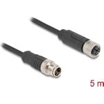 Delock M12 Kabel X-kodiert 8 Pin Stecker zu Buchse PVC 5 m (80862)
