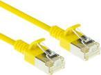 ACT Yellow 1 meter LSZH U/FTP CAT6A datacenter slimline patch cable snagless with RJ45 connectors (DC7801)
