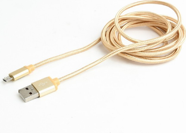 Gembird! Baumwolle geflochtenes Micro-USB-Kabel / 1,8 m / Gold (CCB-mUSB2B-AMBM-6-G)