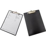 WEDO Klemmbrett in Carbonoptik, DIN A4, aus PP, schwarz abgerundete Ecken, starke Metallklemme und Aufhängeöse, - 1 Stück (57680)