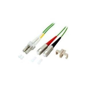 MicroConnect - Patch-Kabel - LC/UPC Multi-Modus (M) bis SC/UPC Multi-Modus (M) - 3 m - Glasfaser - Duplex - 50/125 Mikrometer - OM5 - halogenfrei - hellgrün