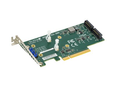 Supermicro AOC-SLG3-2M2 PCIe 3.0 x8 M.2 NVMe Schnittstellenadapter Grün