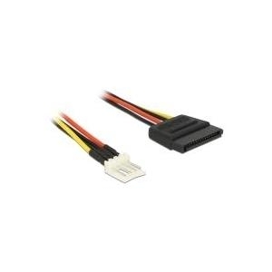 Delock Stromkabel SATA 15 Pin Buchse > 4 Pin Floppy Stecker 15 cm (83918)