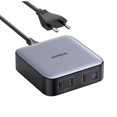 Ugreen Nexode 90928 Desktop-Netzteil GaN 100W 3x USB-C 1x USB-A Grau, Schwarz