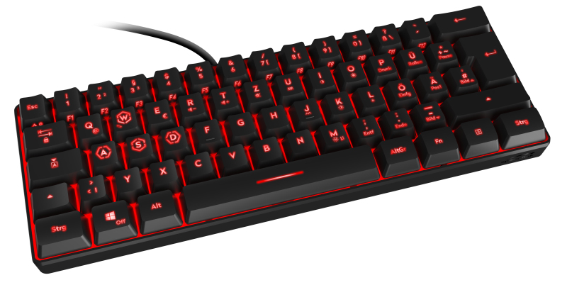 SPEEDLINK LETOS Gaming-Tastatur 60% RGB USB QWERTZ Schwarz