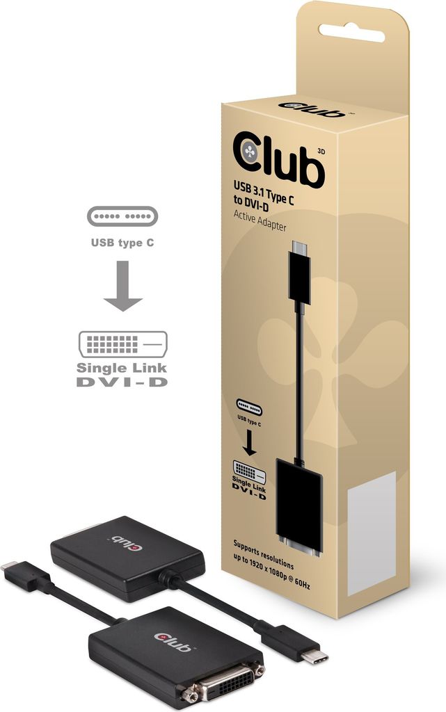 Club 3D Active Adapter Externer Videoadapter USB 3.1 DVI  - Onlineshop JACOB Elektronik