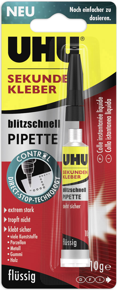 UHU Sekundenkleber blitzschnell Pipette 10 g