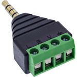 InLine Adapter 3,5 mm Klinke 4-pol Stereo/Mikro auf Terminalblock - schwarz (92504J)