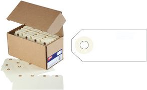 agipa Gepäckanhänger, 120 x 57 mm, neutral, ohne Draht beige, aus Pappe 160 g/qm, mit Lochverstärkungsringe, zur - 1 Stück (121375)
