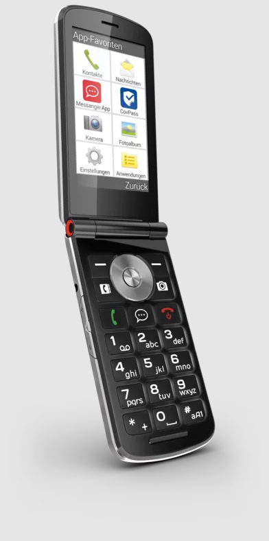 EmporiaTOUCHsmart 2, schwarz, Großtastenklapphandy Displaygröße: 8,50cm (3,35")  4G Kamera: 5 MP Einfach zu bedienen - Touchdisplay und Tastatur in einem Gerät Spezielle WhatsApp-Kurzwahltaste WhatsApp vorinstalliert Großer Touchbildschirm mit leicht lesbarem Text emporia Notruffunktion (optional) Zweiter Batteriedeckel Hörgerätekompatibel, HAC: M4/T4 (V188.2_001)