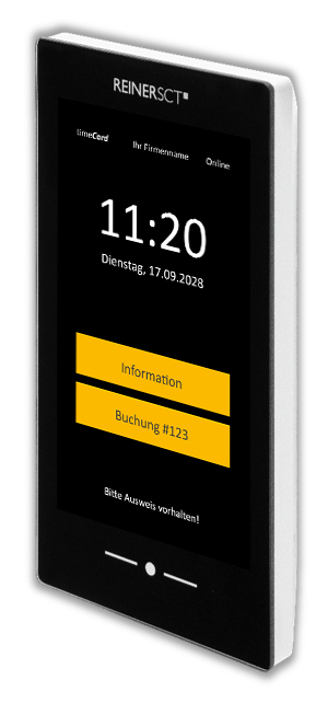 ReinerSCT timeCard Terminal 3 mini Zeiterfassungsterminal 10,1" Touchscreen MIFARE DESFire Ethernet Weiß