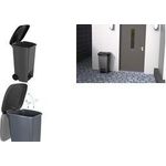 EDA Abfalltonne, 100 Liter, Kunststoff, anthrazit mit Pedal und Rädern, aus recyceltem Kunststoff - 1 Stück (010644 G.ANT/NO)