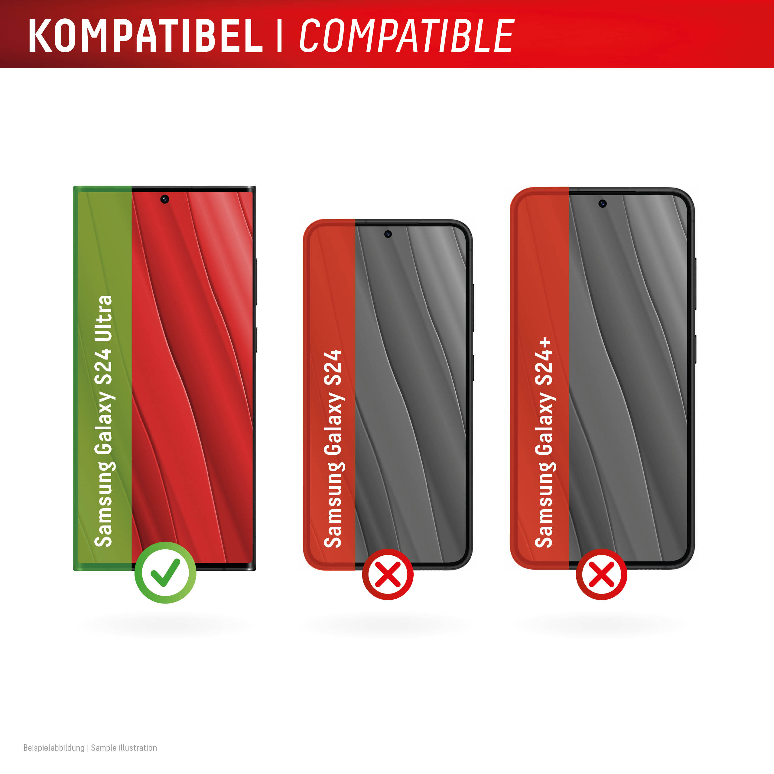 E.V.I. DISPLEX Premium Glass FCAR Samsung Galaxy S24 Ultra Schwarz, Transparent
