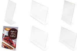 deflecto Tischaufsteller, DIN A6 quer, schräg aus glasklarem Polystyrol, für einseitige Präsentation, - 1 Stück (684201)
