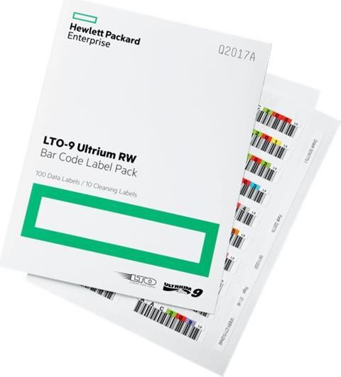 HP Barcode-Etiketten Q2017A, LTO 9, Ultrium, 110 Etiketten, wiederbeschreibbar (Q2017A)