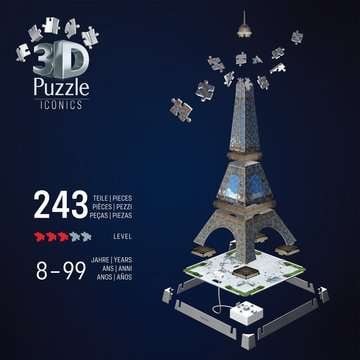 Ravensburger 3D Puzzle Iconics Eiffelturm mit Licht 216 Teile