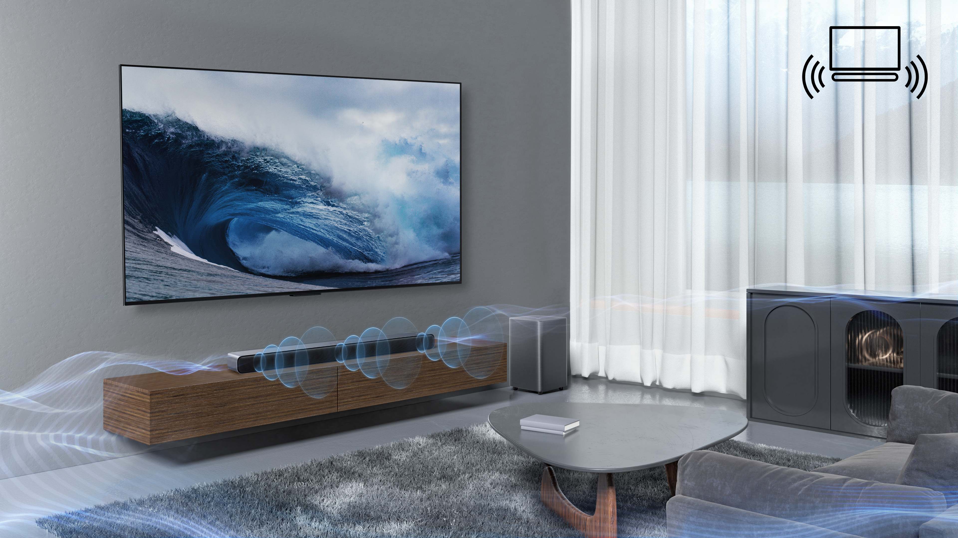 TCL S55HE Soundbar 2.1 Kanäle 110 W Dolby Atmos mit kabellosem Subwoofer Titan