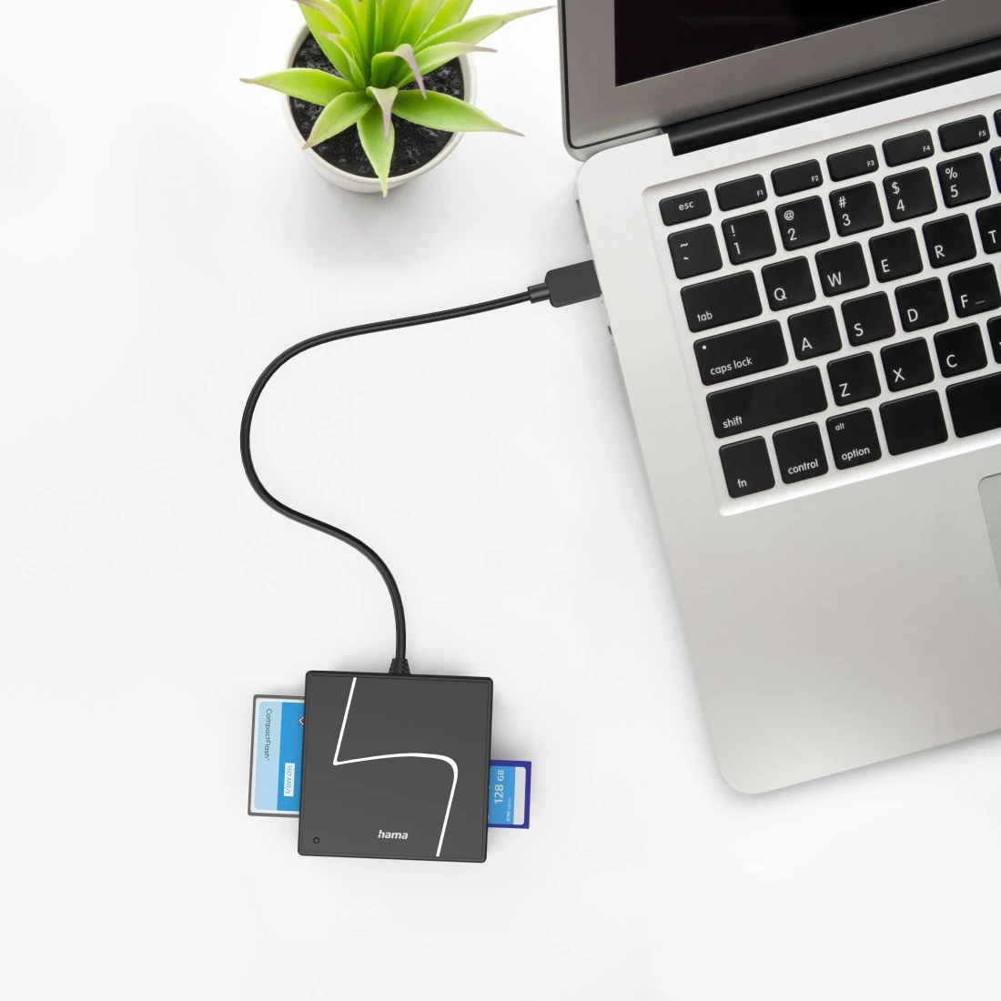 Hama USB-Kartenleser USB 3.2 Gen 1 SD/micro SD/CF/MS Schwarz
