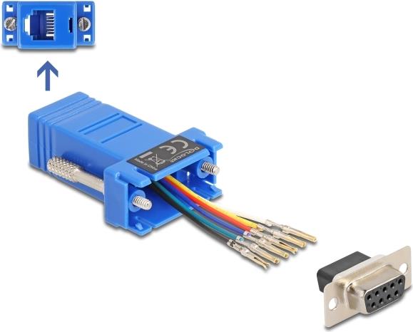 Delock D-Sub 9 Pin Buchse zu RJ12 Montagesatz blau (67080)