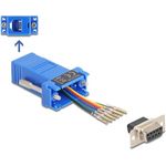Delock D-Sub 9 Pin Buchse zu RJ12 Montagesatz blau (67080)