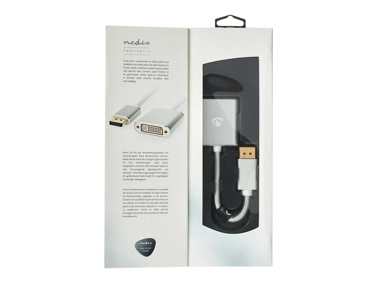 Nedis Fabritallic CCTB37250AL02 Videoadapter DisplayPort auf DVI-D 0,2 m Silber