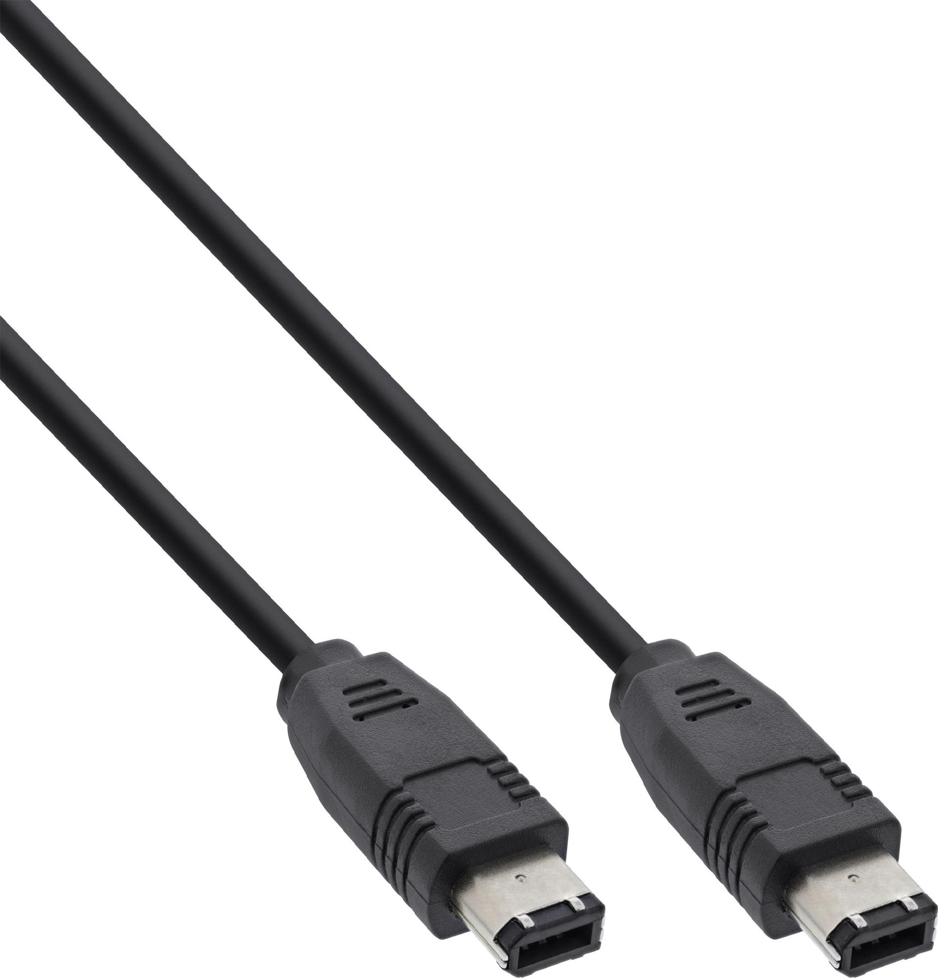 InLine FireWire Kabel IEEE1394 6-polig zu 6-polig 1 m Schwarz