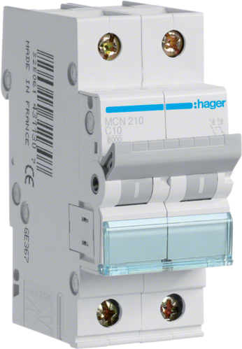 Hager Leitungsschutzschalter 2pol. C-10A, 6kA MCN210 (MCN210)